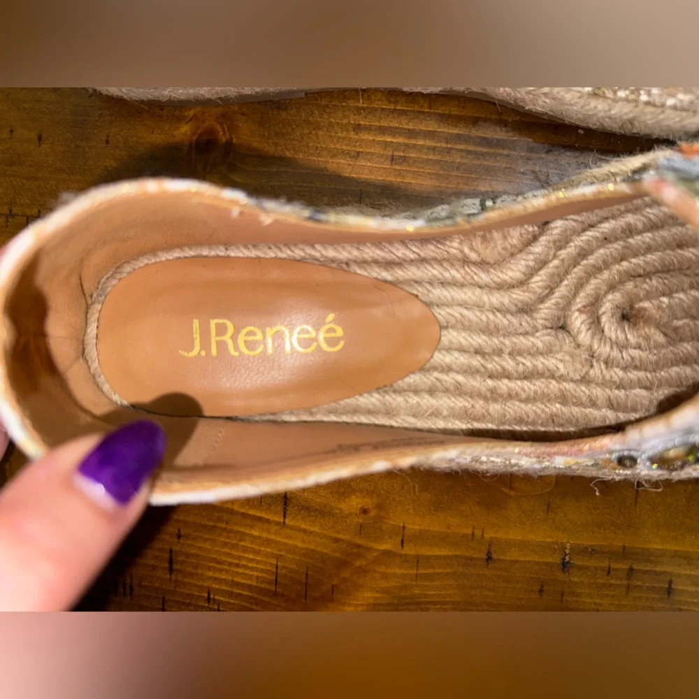 J Renee Jeweled Espadrilles Boho Luxe Euro‎ Summer Coastal Grandma Chic- 8.5